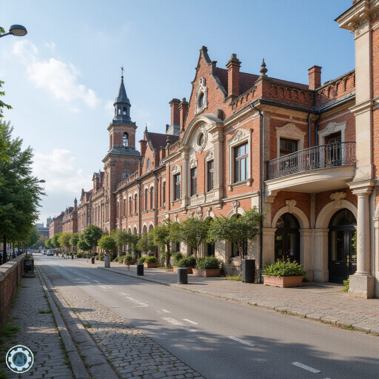 Kolorowe domy w Pireusie z widokiem na morze, malownicza grecka architektura