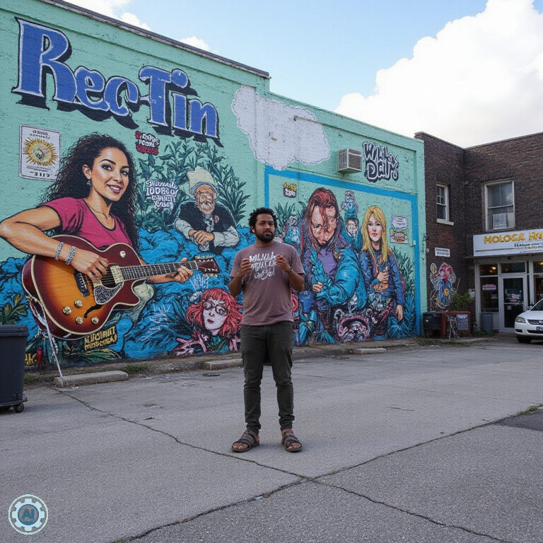 darmowe koncerty w Miami na tle kolorowych murali w dzielnicy Wynwood