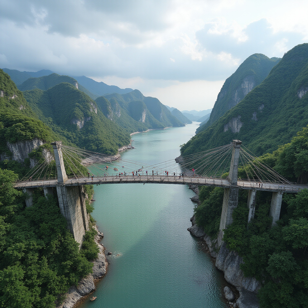 Widok na most Dragon Bridge w Da Nang z perspektywy rowerzysty