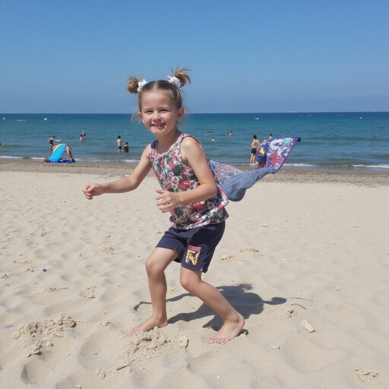 Dzieci bawiące się na plaży Borik w Zadrze – idealne miejsce na rodzinne wakacje