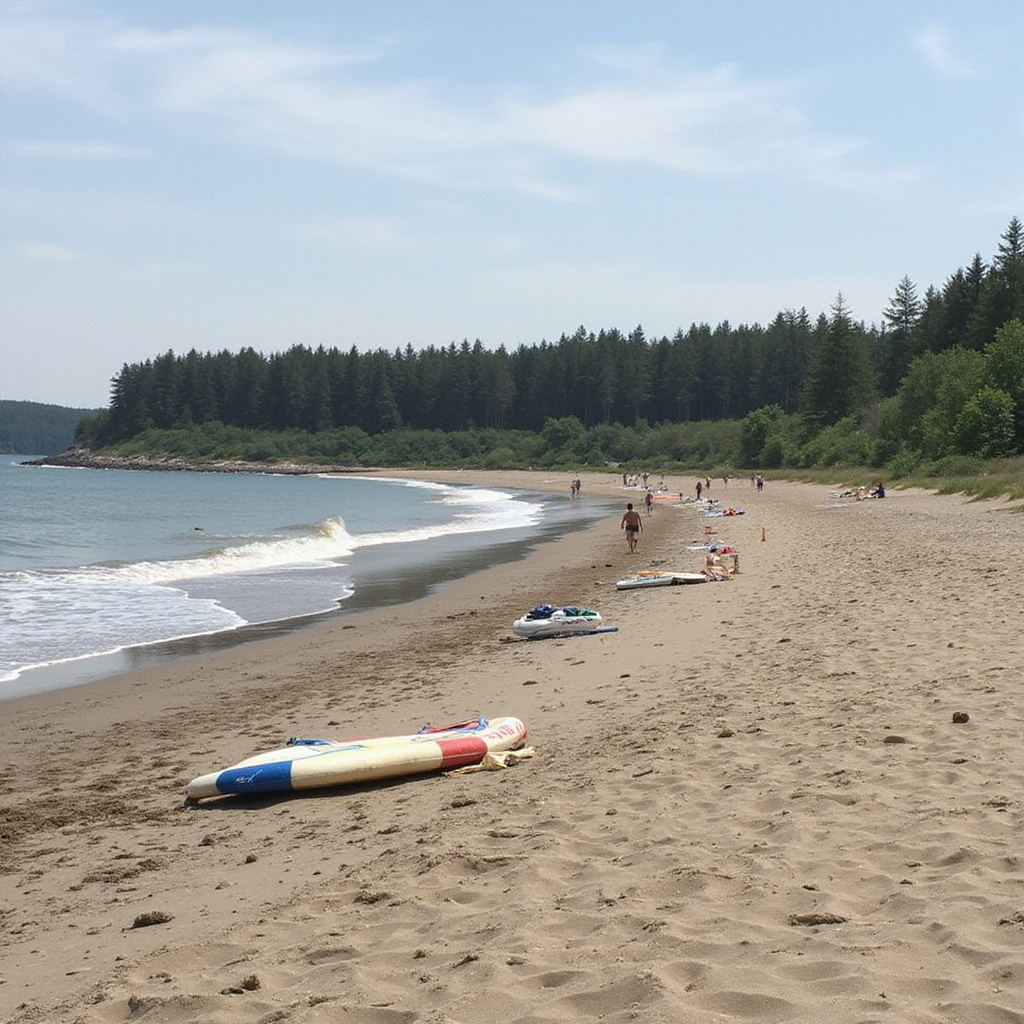 Relaks na plaży w Gdańsku z piaskiem i falami Bałtyku w tle