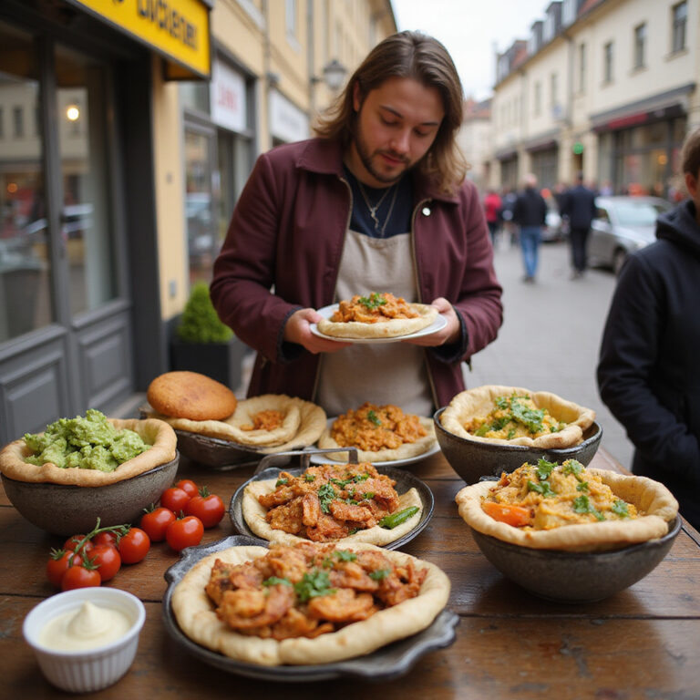 Ulica w Luksorze z lokalnymi straganami, gdzie zjeść w Luksorze, autentyczne street food i przyprawy Egiptu