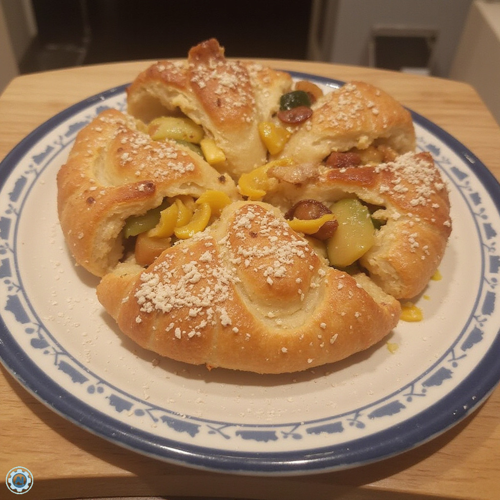 Talerz z tradycyjną kuchnią maltańską, fenkata i pastizzi na stole w restauracji w St. Julian’s