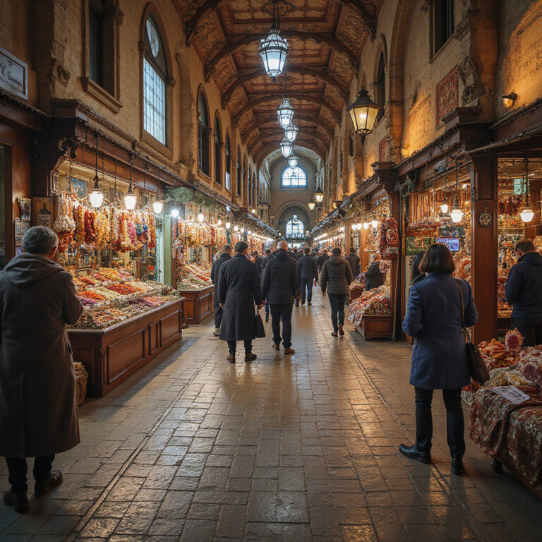 Grand Bazaar targowanie się przy straganie z dywanami