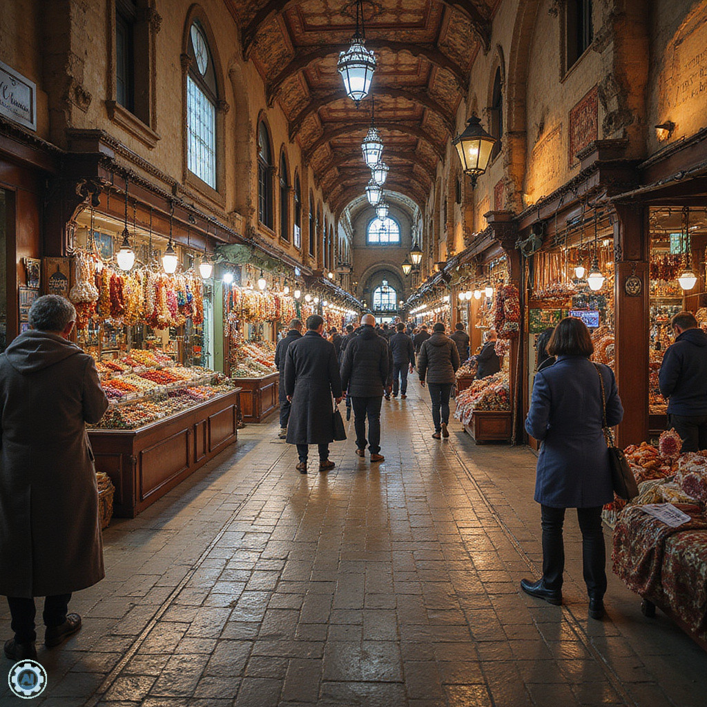Grand Bazaar targowanie się przy straganie z dywanami