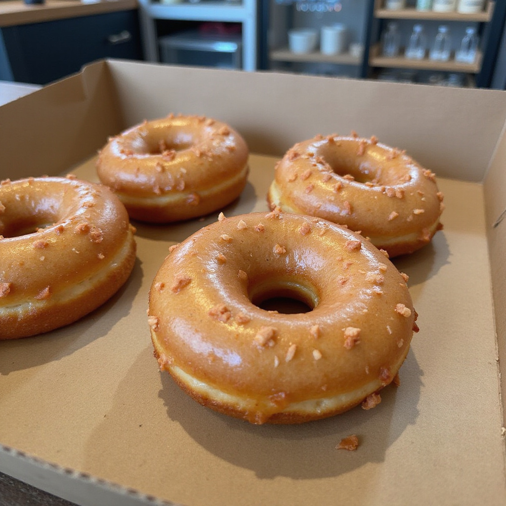 Pączki w Seattle - ulica przy Top Pot Doughnuts z widokiem na świeże wypieki