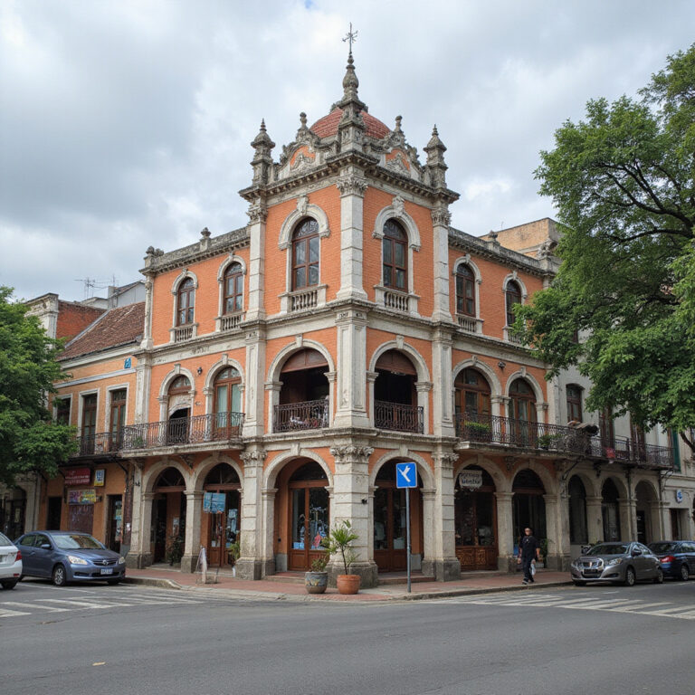 Atrakcje Cebu City: ulica w centrum z kolonialną architekturą i lokalnymi straganami