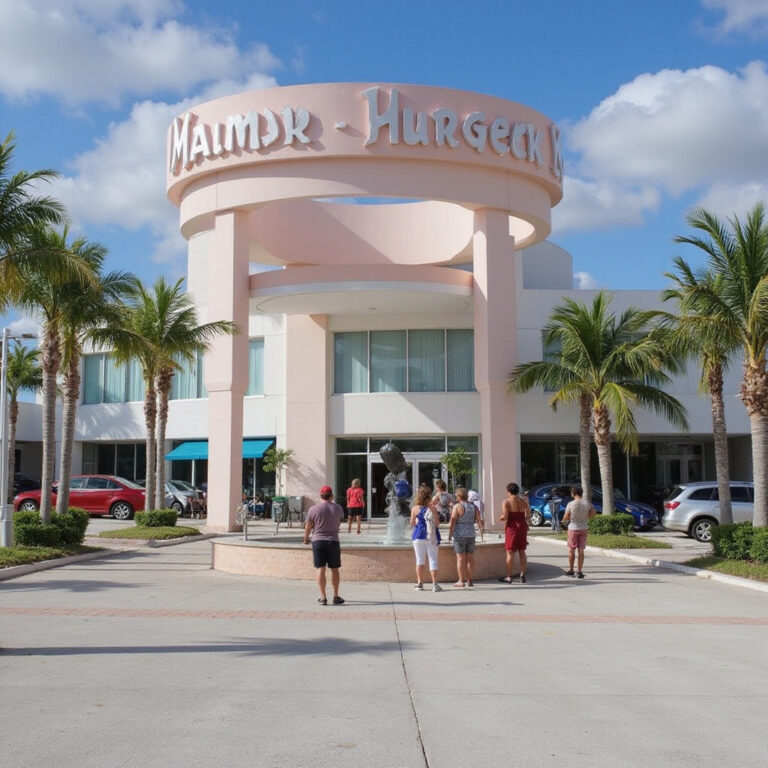 sezon huraganów w Miami – ulica w Miami podczas burzy z silnym wiatrem