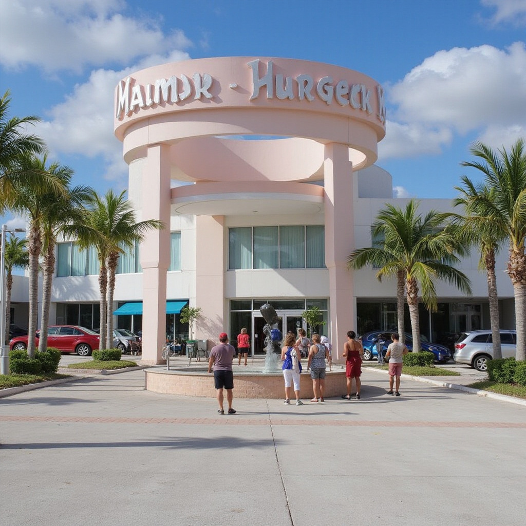 sezon huraganów w Miami – ulica w Miami podczas burzy z silnym wiatrem