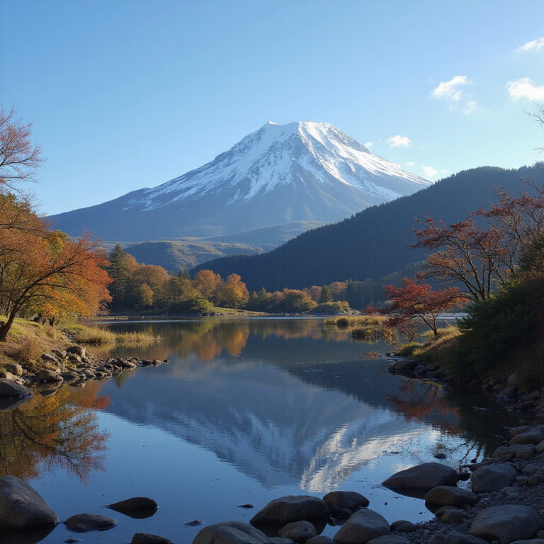 Widok na górę Fuji z jeziora Ashi w Hakone – idealna fotografia podróżnicza