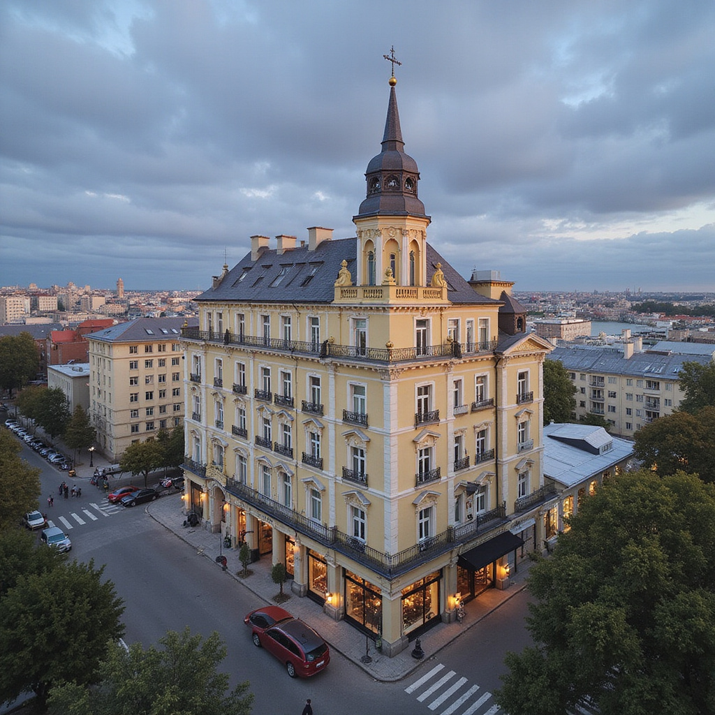 Widok na katedrę Duomo z pobliskiego hotelu