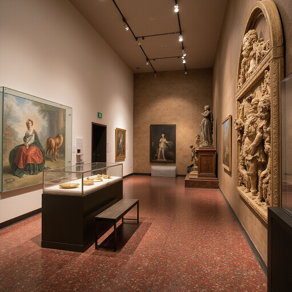 Turyści zwiedzający wnętrze muzeum Reina Sofía w Madrycie