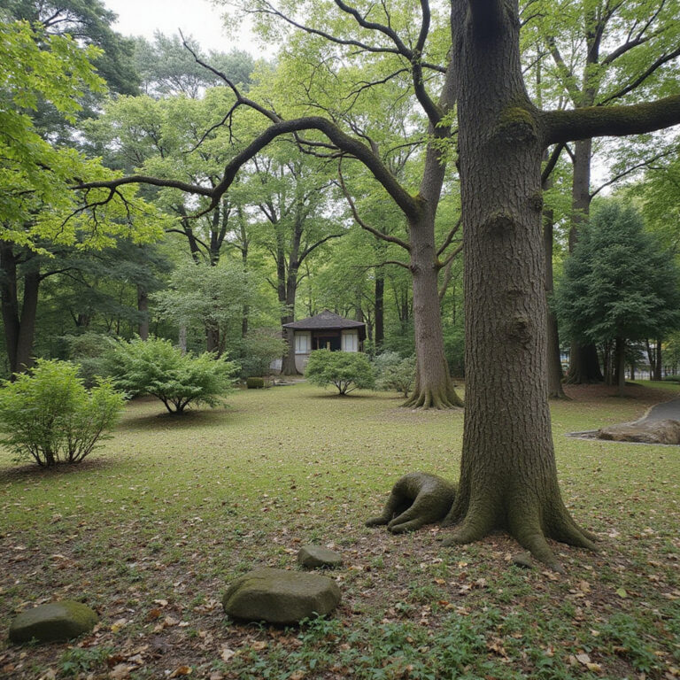 kwitnienie wiśni w Tokio przy Shinjuku Gyoen, różowe płatki na drzewach