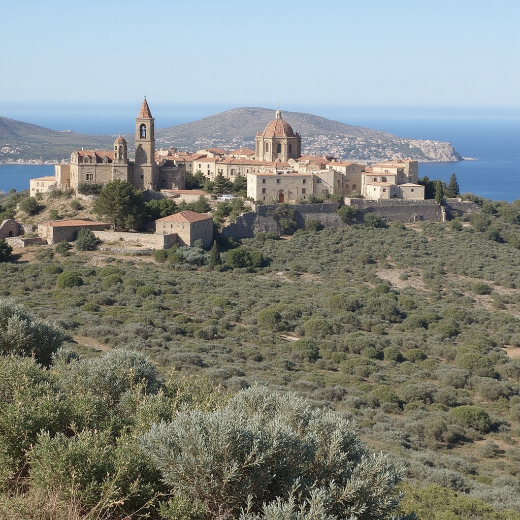 Wąska uliczka na Gozo z kamiennymi domami i kwitnącymi roślinami