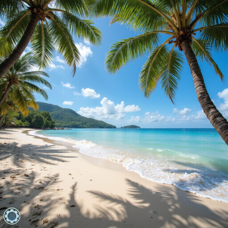 tajski masaż na plaży Koh Samui z widokiem na palmy kokosowe