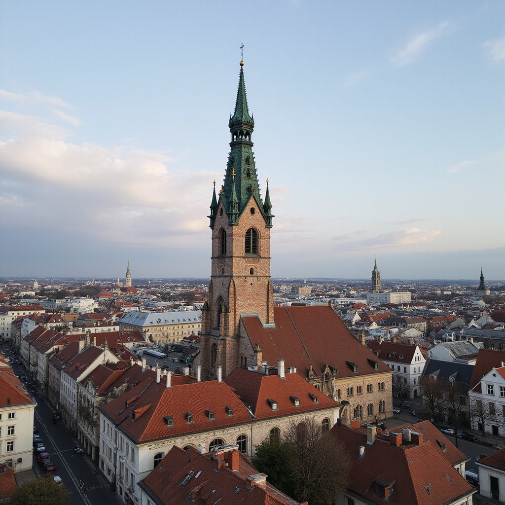 Widok na ulicę w Turynie z Mole Antonelliana w tle