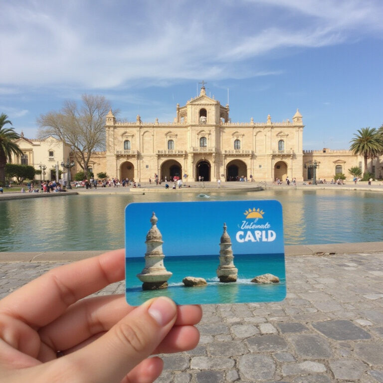 Valencia Tourist Card w dłoni na tle starówki z wieżą Miguelete