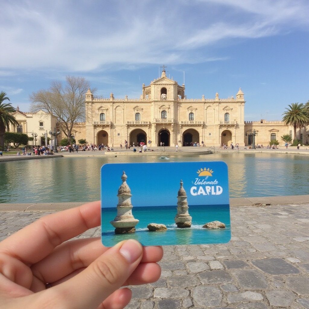 Valencia Tourist Card w dłoni na tle starówki z wieżą Miguelete