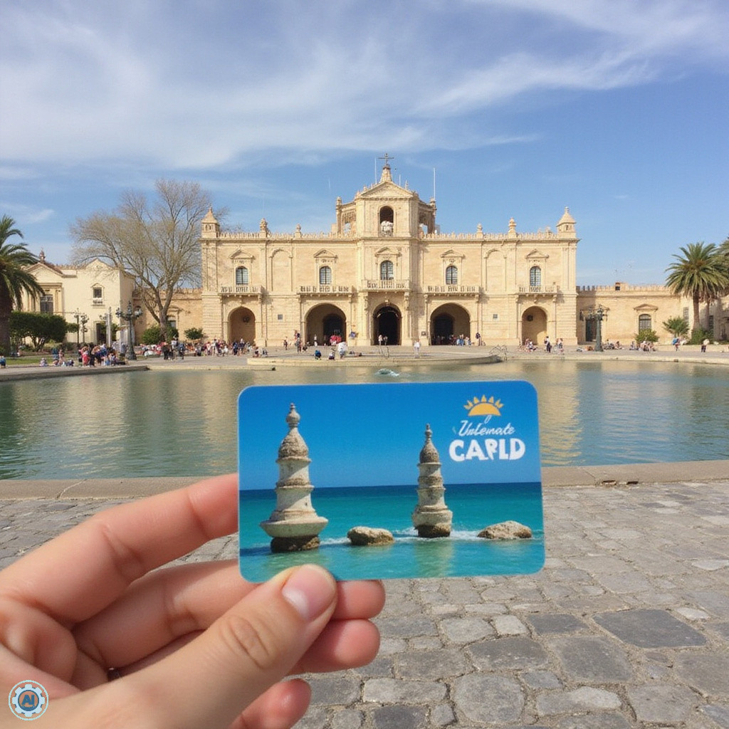 Valencia Tourist Card w dłoni na tle starówki z wieżą Miguelete