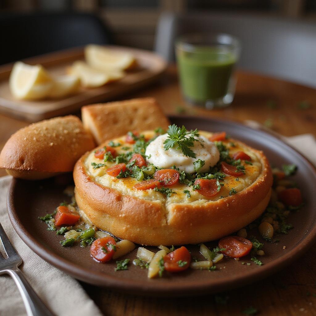 Wegetariańskie dania w restauracji Laibon w Českým Krumlovie, świeże i aromatyczne