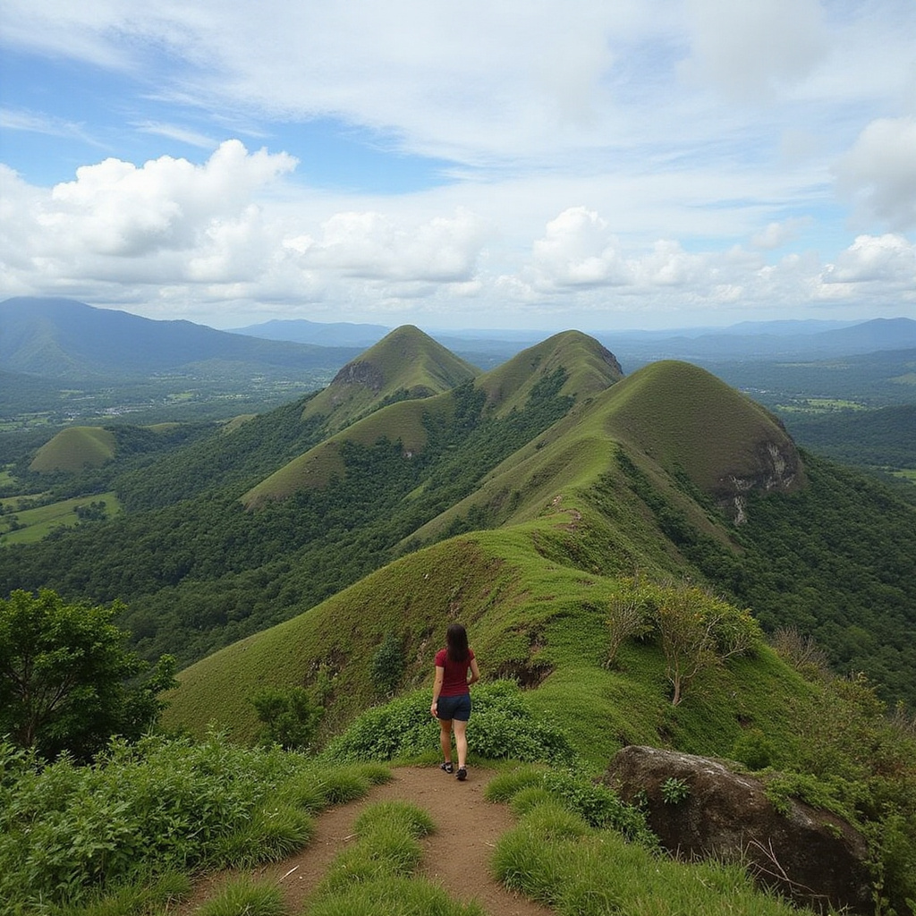 Chocolate Hills Bohol - widok na zielone stożki w porze deszczowej