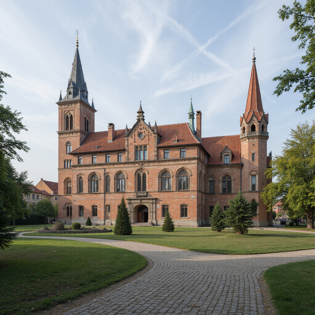 Widok na pałac Achilleion z tarasu z widokiem na Morze Jońskie, neoklasycystyczna architektura