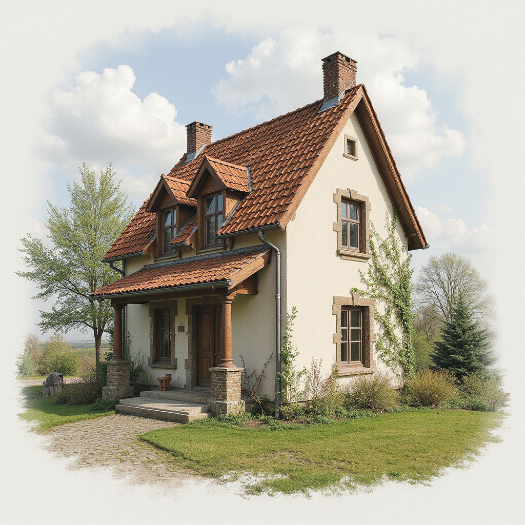 Detal architektoniczny sopockiej willi z witrażem i drewnianymi zdobieniami