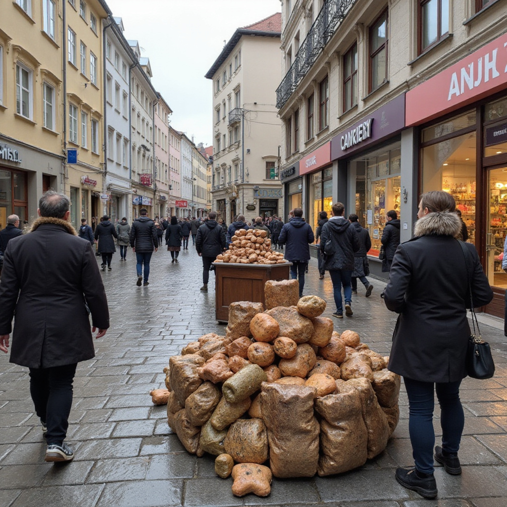 Widok na taras kawiarni w centrum Valmiery z filiżanką kawy i wypiekami
