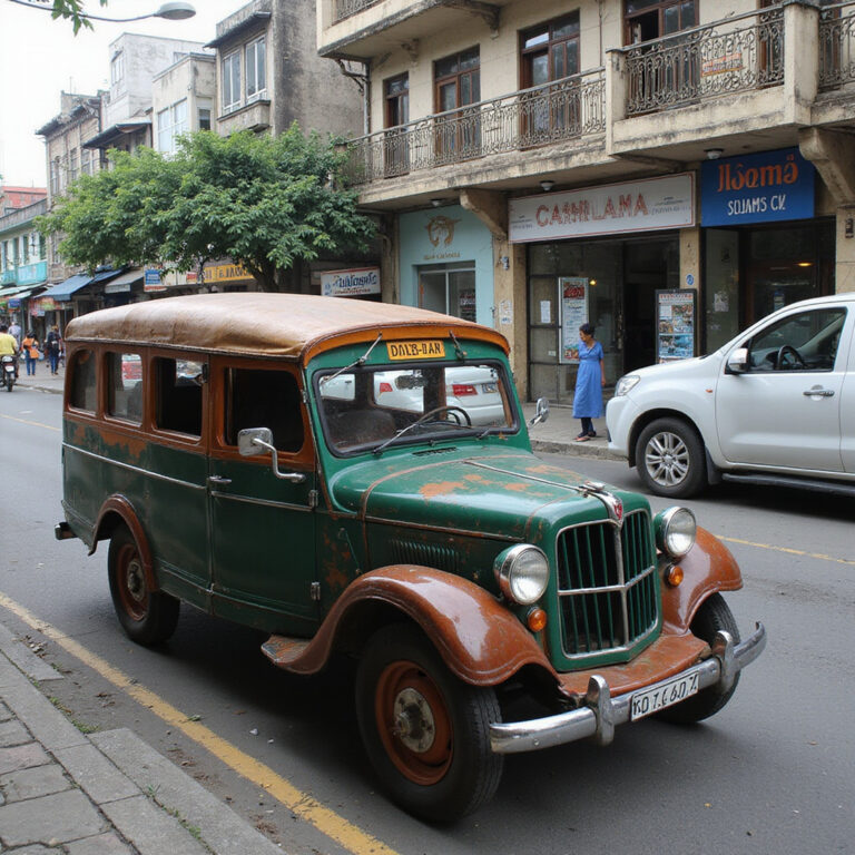 kolorowy jeepney na ulicy w Manili, lokalny transport Filipiny