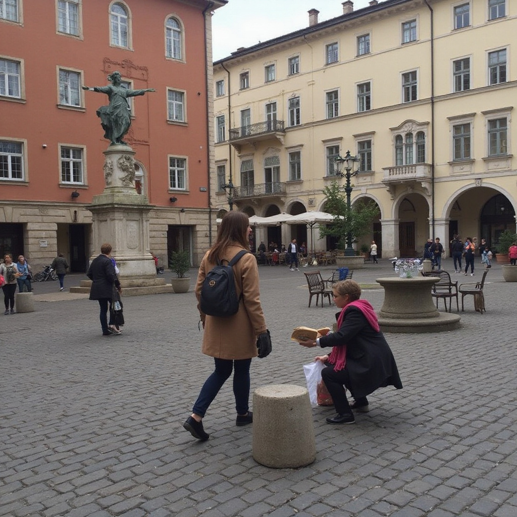 Tanie wakacje we Włoszech - widok na Piazza delle Erbe w porannym świetle
