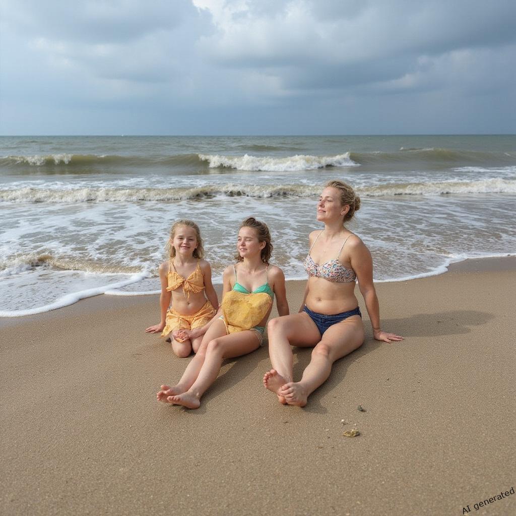 Ścieżka rowerowa wśród łotewskich sosen prowadząca w stronę plaży o zachodzie słońca