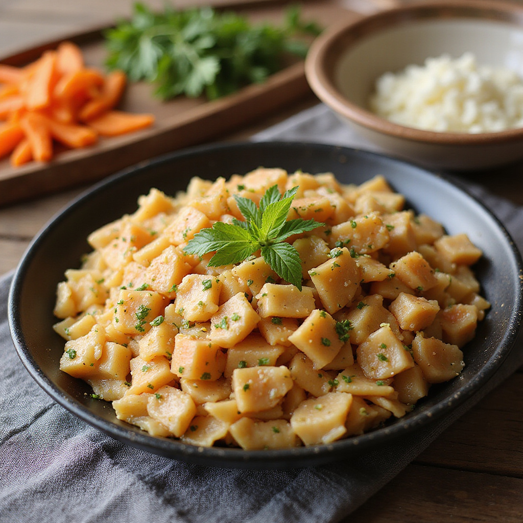 Świeża kapusta pekińska i makaron yakisoba smażone na żelaznej płycie teppan