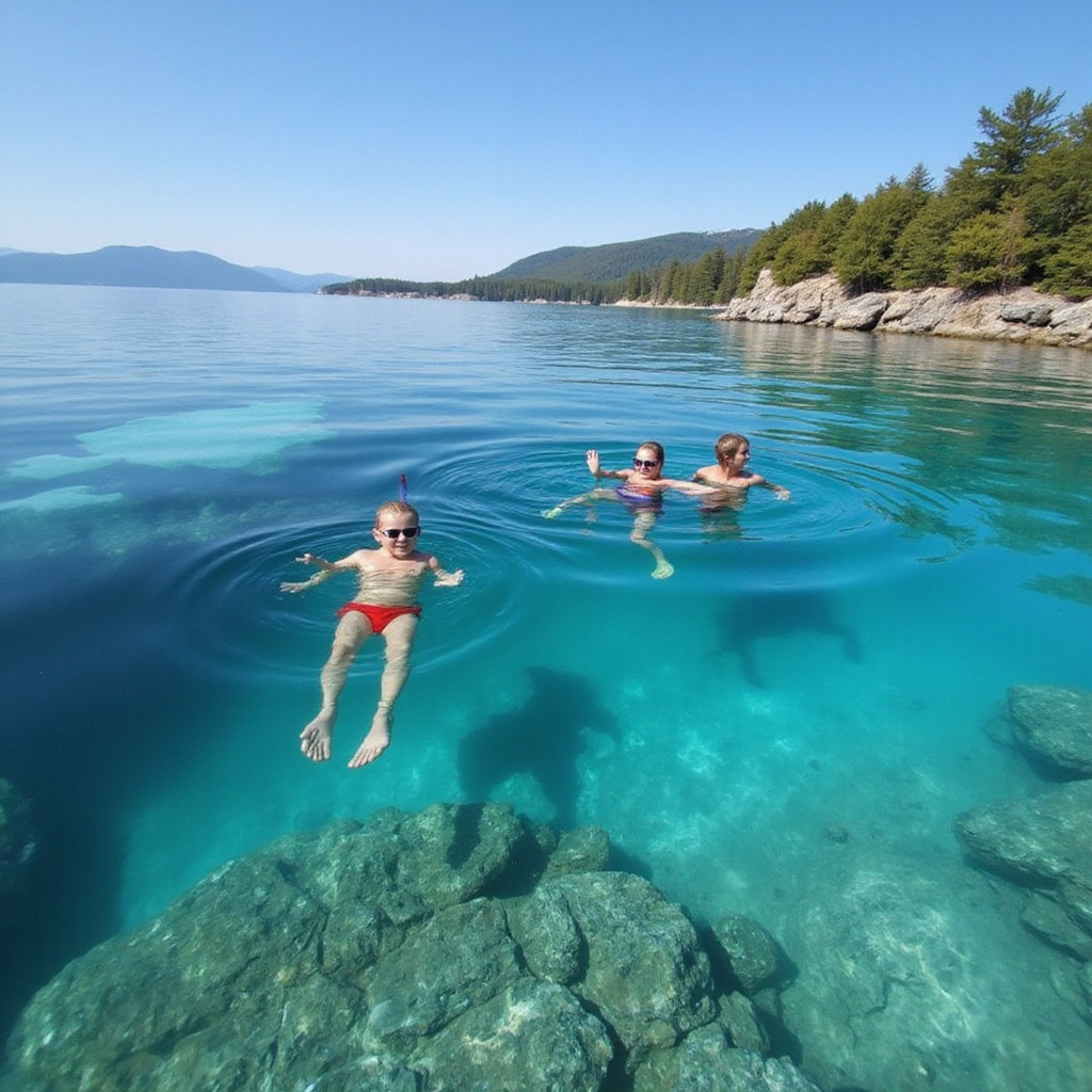 Turyści snorkelujący w krystalicznej wodzie Błękitnej Laguny