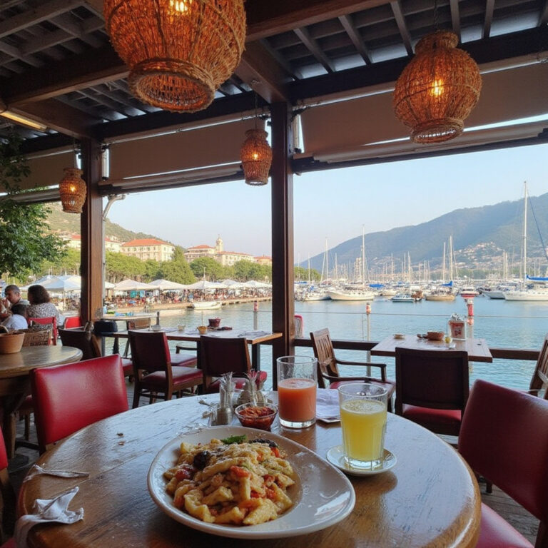 Talerz z roznorodnymi meze i kieliszek raki w tradycyjnej meyhane w Bodrum, gdzie zjesc kolacje z widokiem na port.