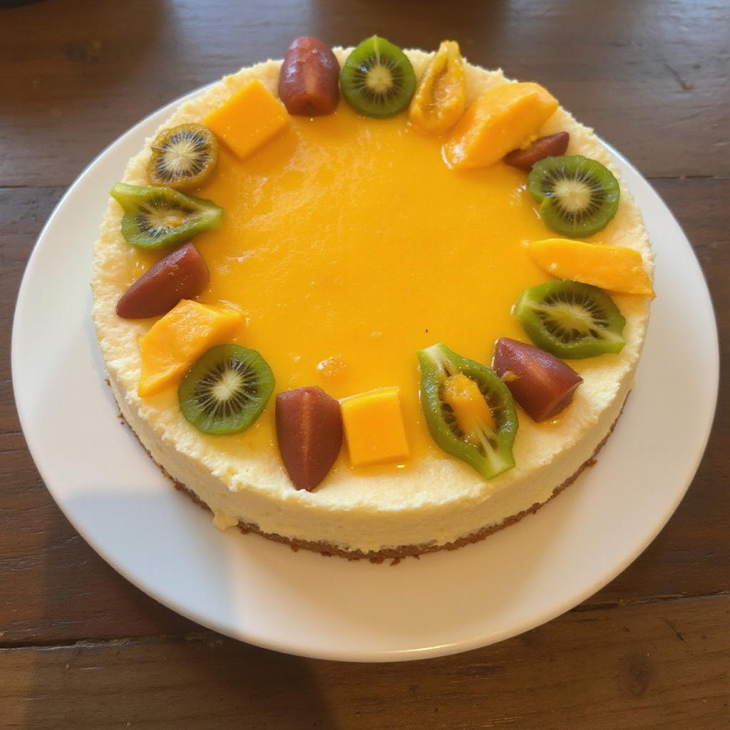 Tropikalny targ owocowy w porze deszczowej z mango i rambutanem