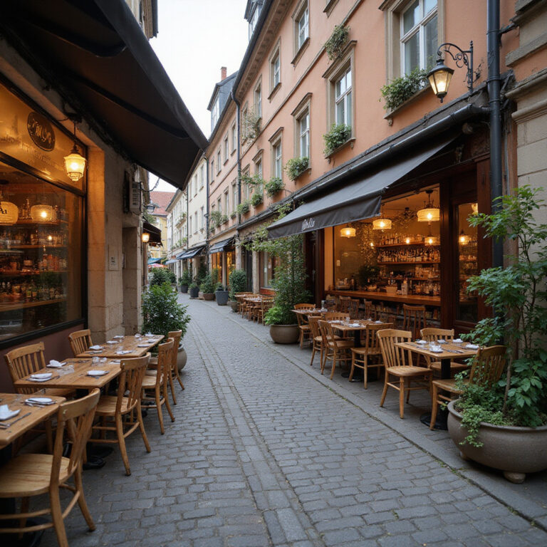 ulica w Warszawie w okolicach pałacu kultury i nauki, porównanie dzielnic gastronomicznych