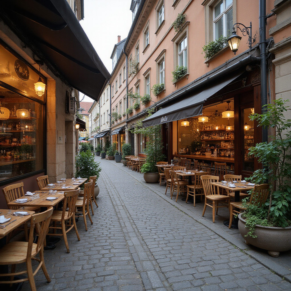 ulica w Warszawie w okolicach pałacu kultury i nauki, porównanie dzielnic gastronomicznych