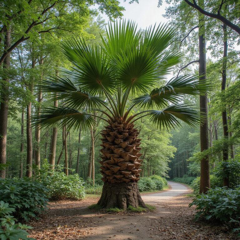 Tropikalna uliczka wśród palm na wyspie Koh Larn, lokalne stragany i skutery