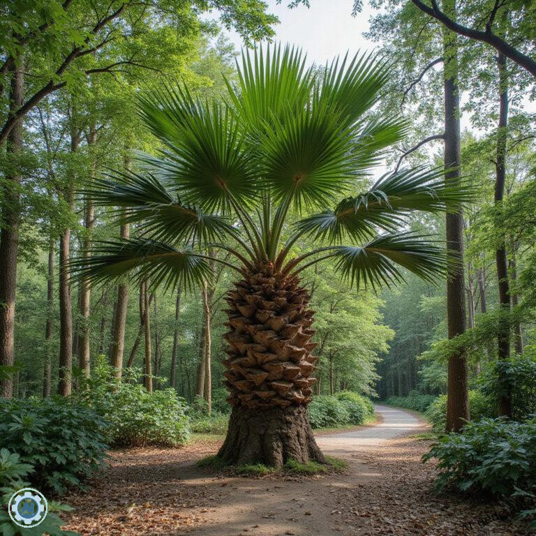 Tropikalna uliczka wśród palm na wyspie Koh Larn, lokalne stragany i skutery
