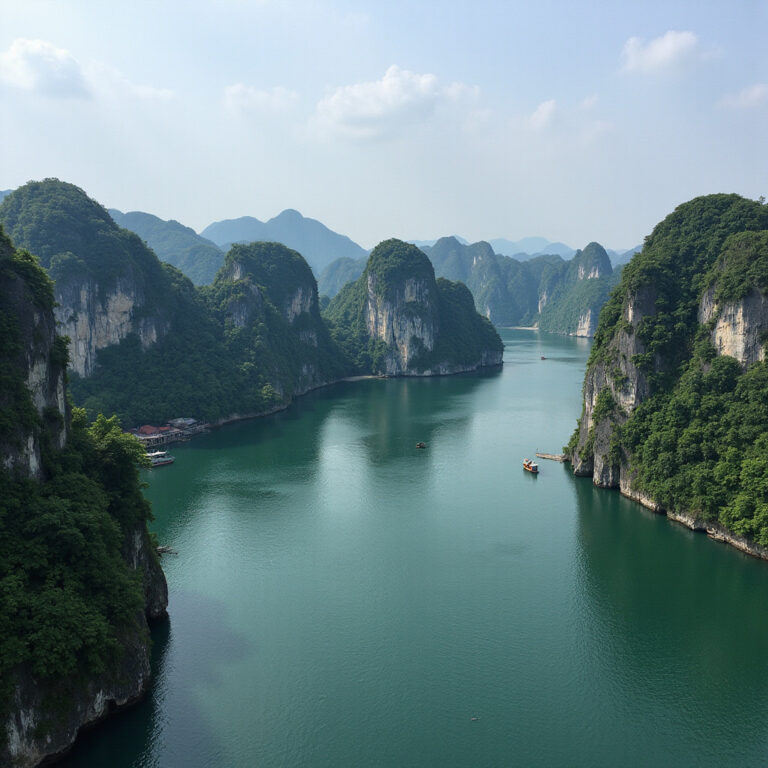 Ninh Binh sucha Zatoka Ha Long – wapienne szczyty wyrastające z zielonych pól ryżowych o wschodzie słońca