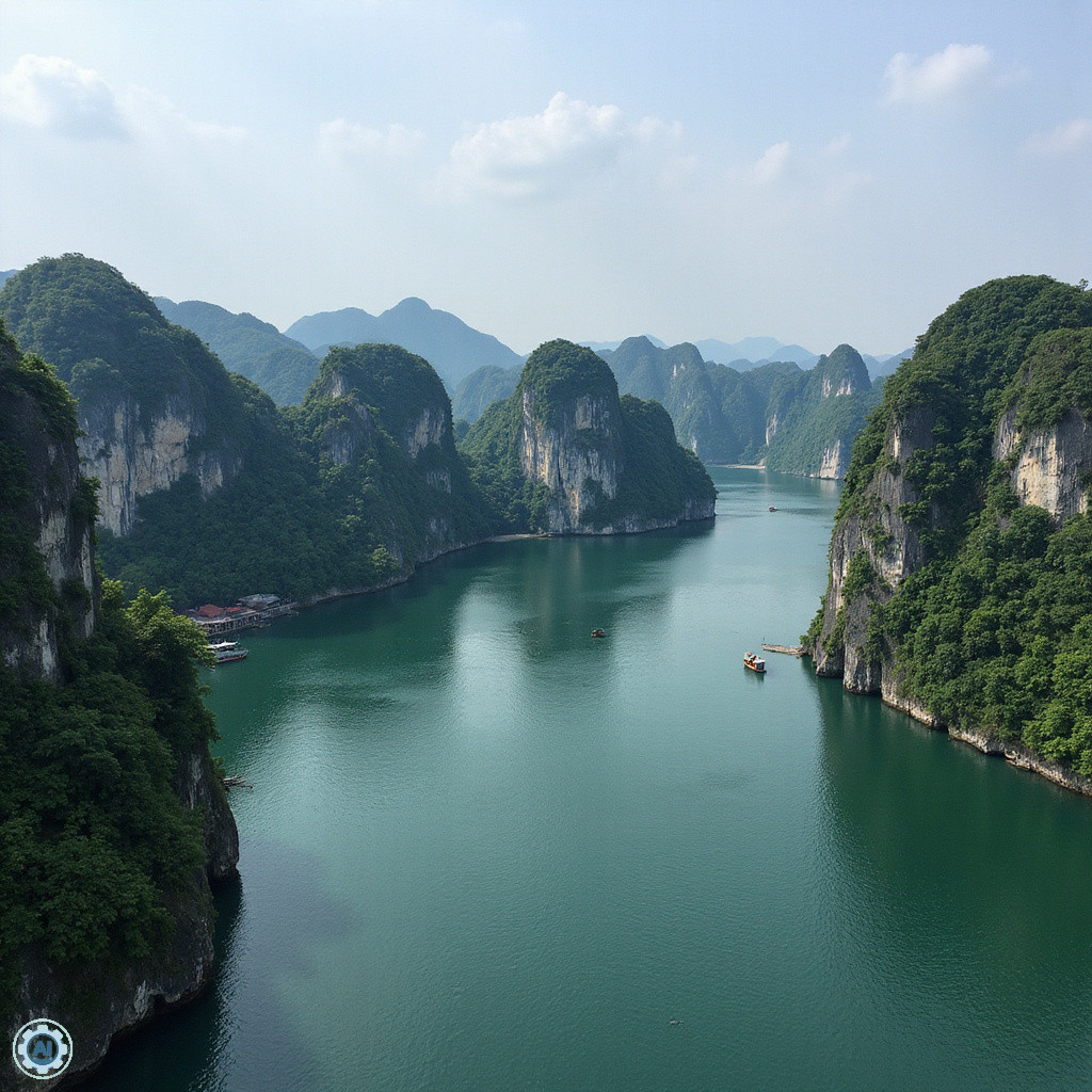 Ninh Binh sucha Zatoka Ha Long – wapienne szczyty wyrastające z zielonych pól ryżowych o wschodzie słońca