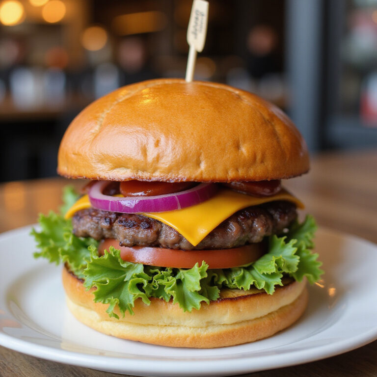 Wegański burger z buraka w Seattle, ulica pełna roślinnych restauracji