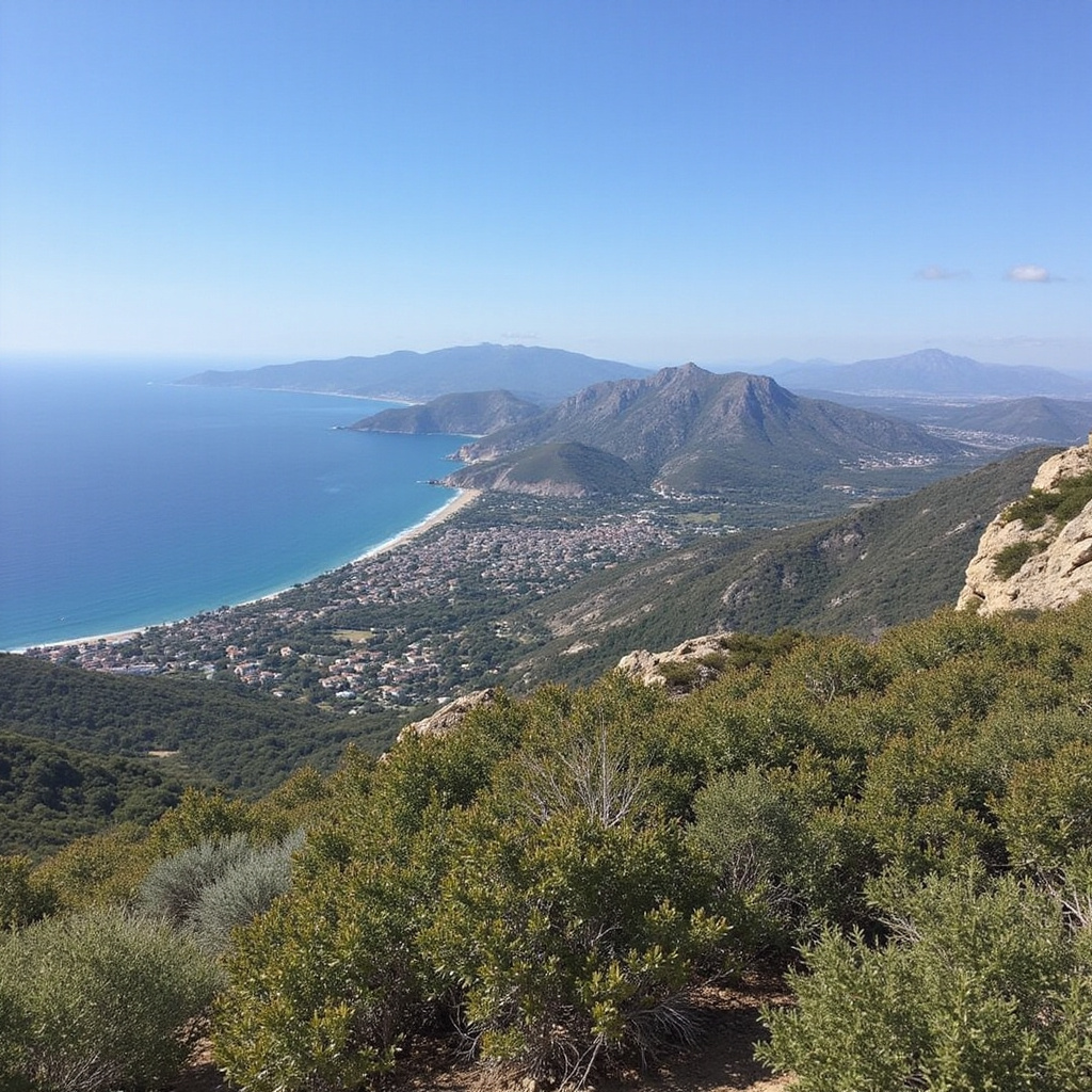 winnice na Majorce z górami Serra de Tramuntana w tle