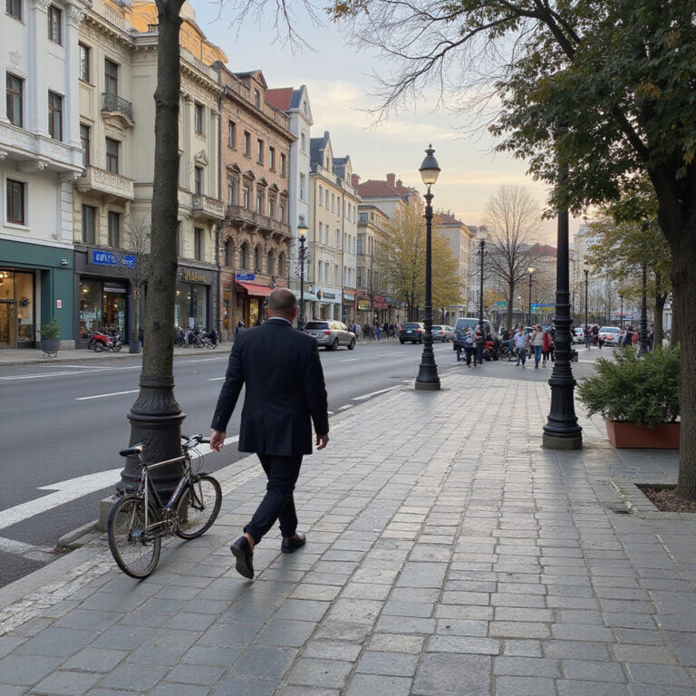 Złote światło zachodu słońca nad promenadą Finikoudes w Larnace, tanie wakacje Cypr