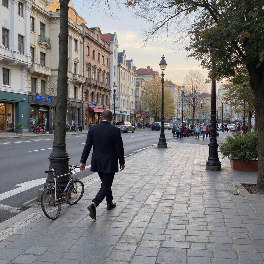 Złote światło zachodu słońca nad promenadą Finikoudes w Larnace, tanie wakacje Cypr