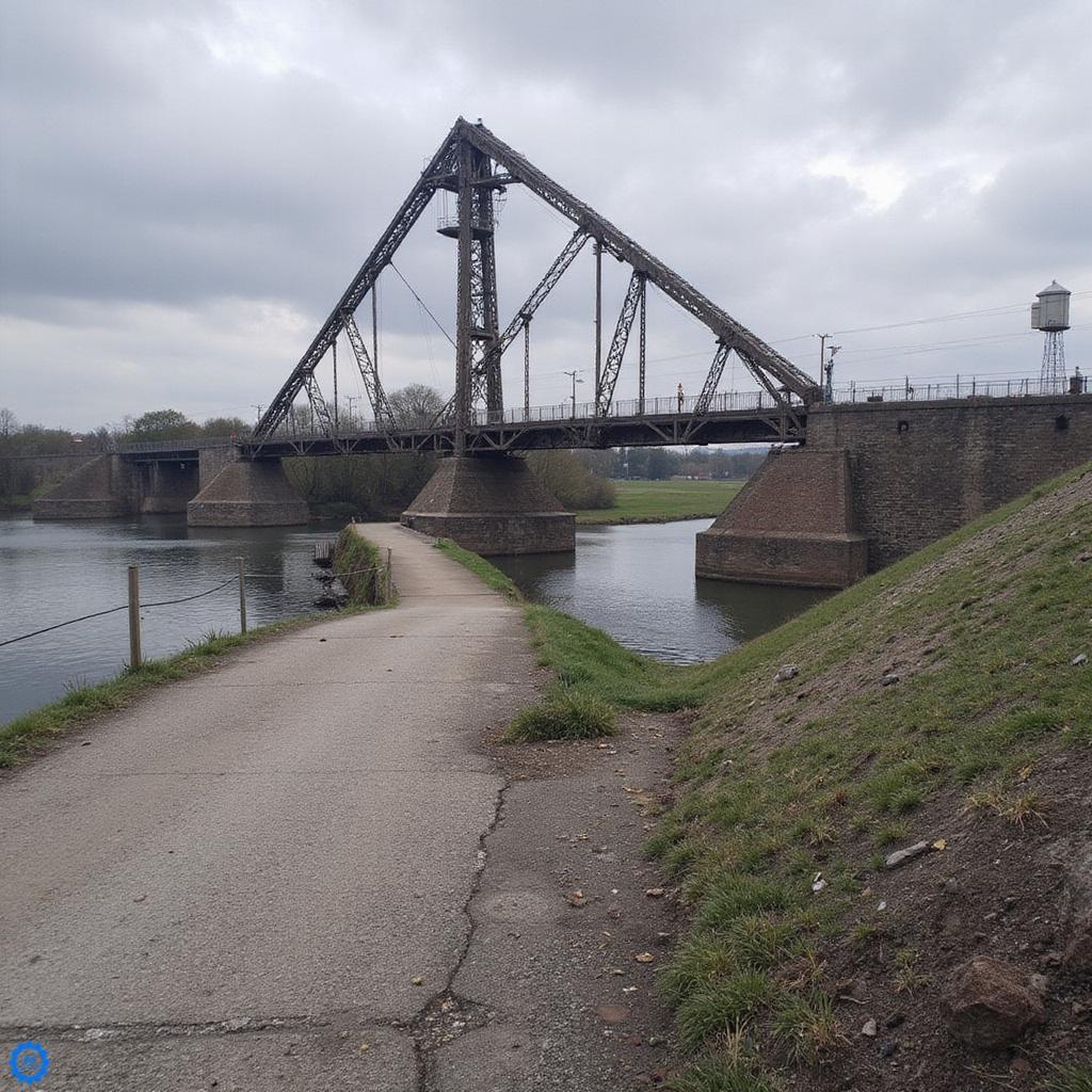 Widok na most Rion Antirion o zachodzie słońca z punktu widokowego