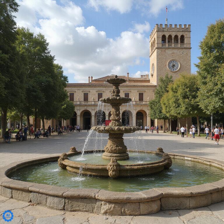 Ogrody S'Hort del Rei z fontannami i drzewami pomarańczowymi w centrum starej Palmy de Mallorca