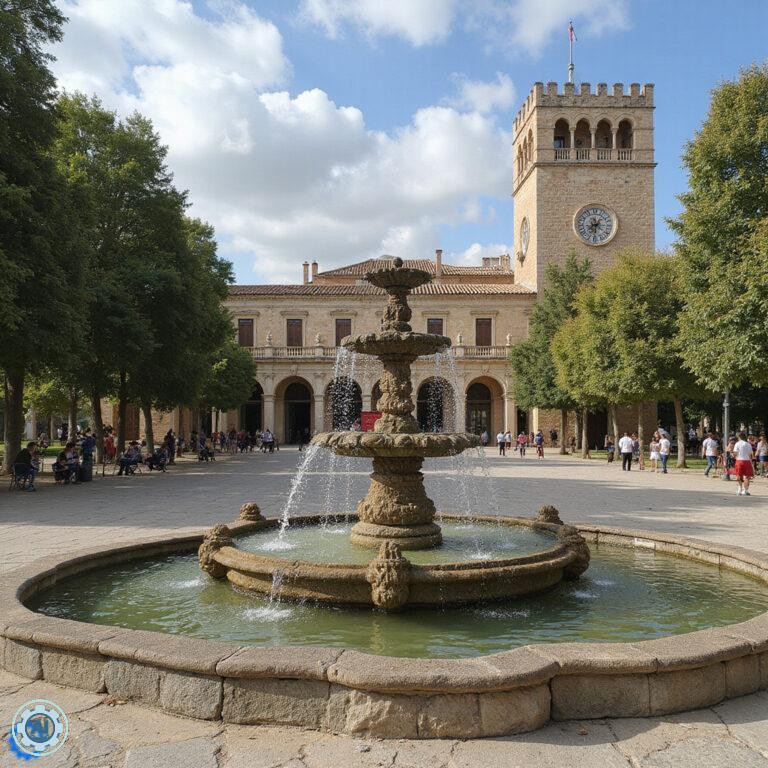 Ogrody S'Hort del Rei z fontannami i drzewami pomarańczowymi w centrum starej Palmy de Mallorca