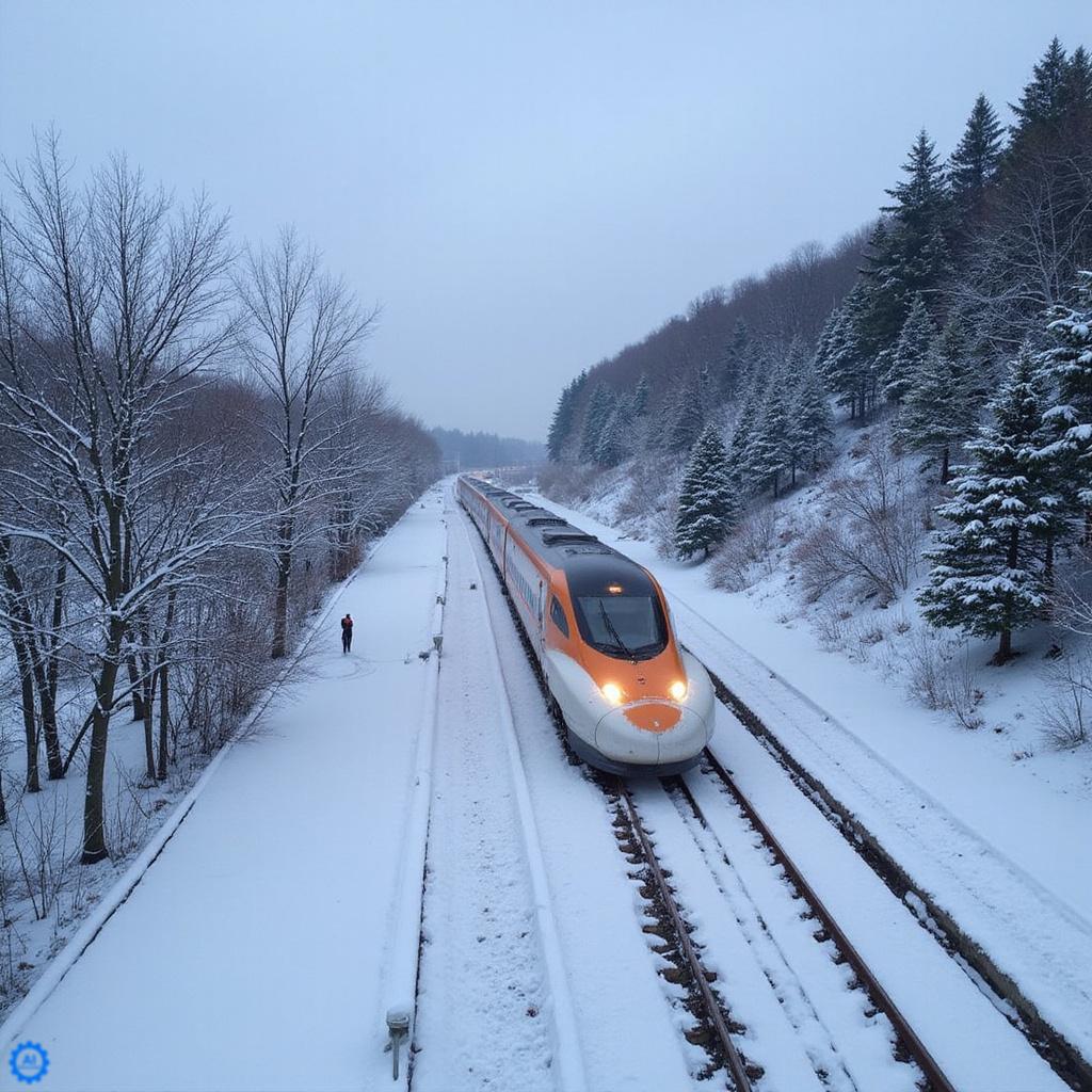 Shinkansen podróż do Sapporo – widok na góry z pociągu