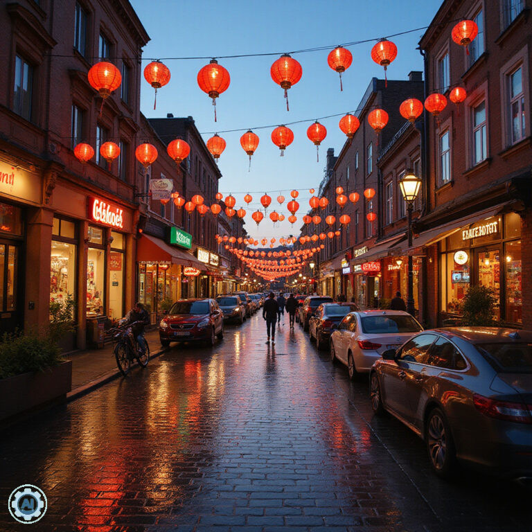 Sekretne życie Chinatown – wąska uliczka z lampionami i straganami